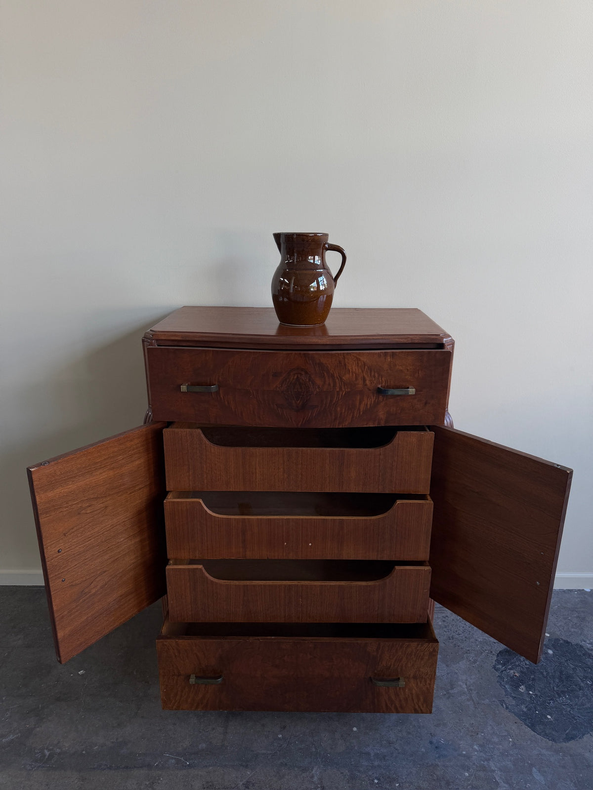 Deco walnut gentleman’s dresser