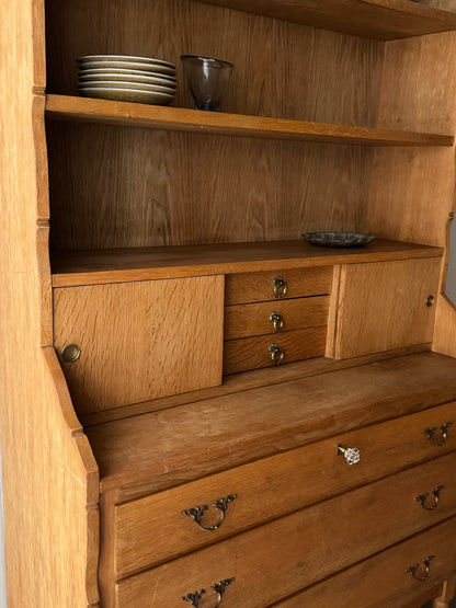 Danish oak secretary bookcase