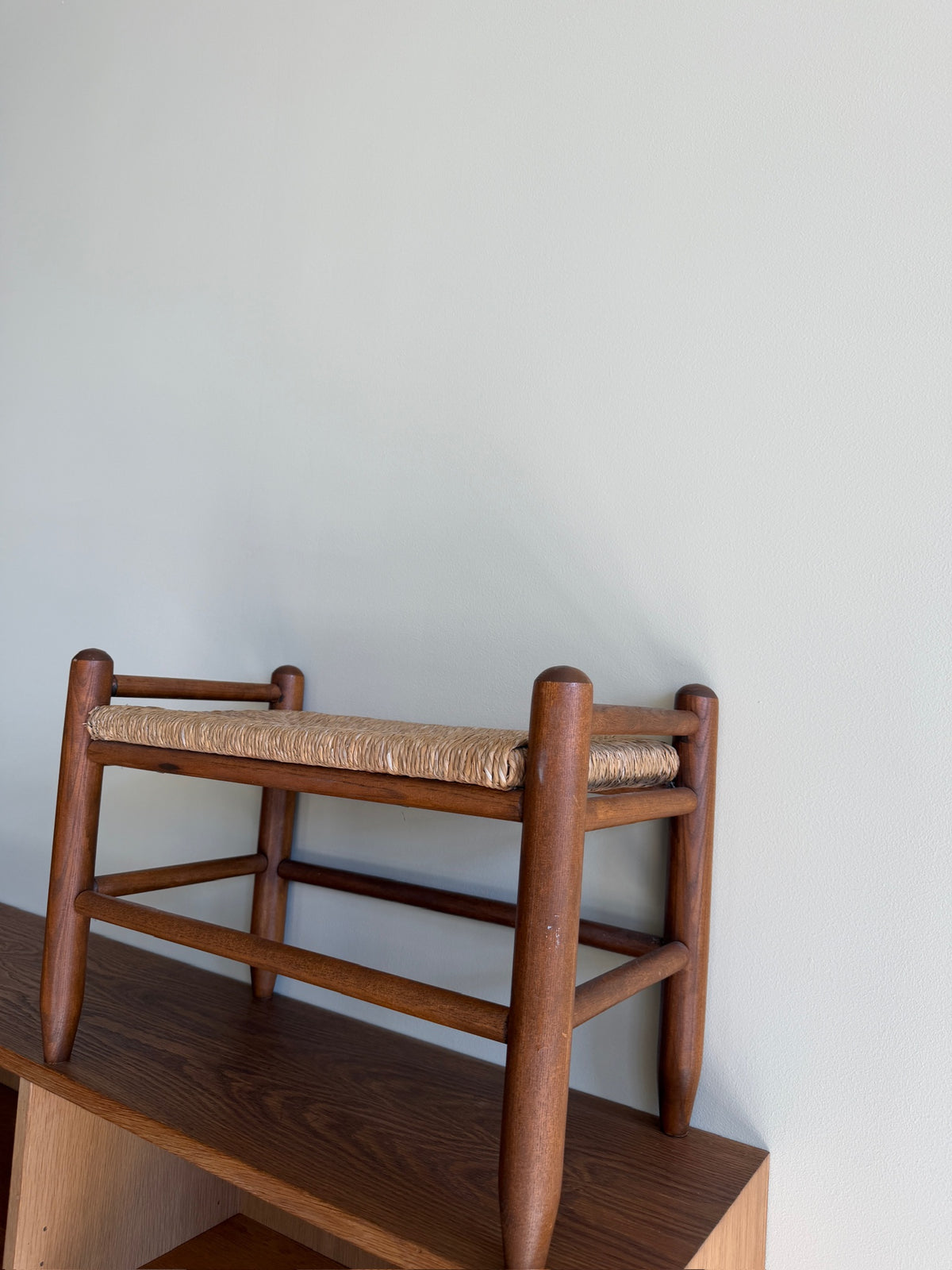 Pine rush footstools (left)