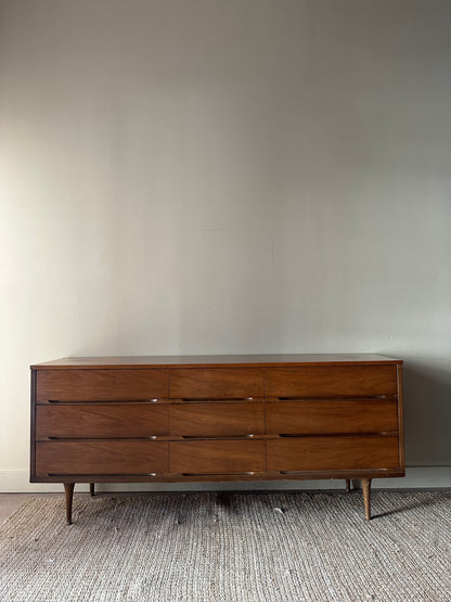 9 drawer walnut dresser