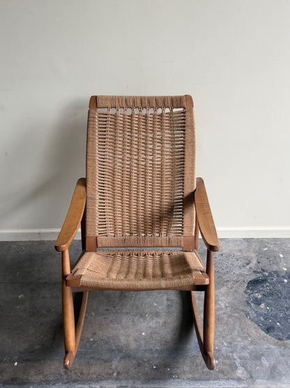 Maple twisted cord rocking chair
