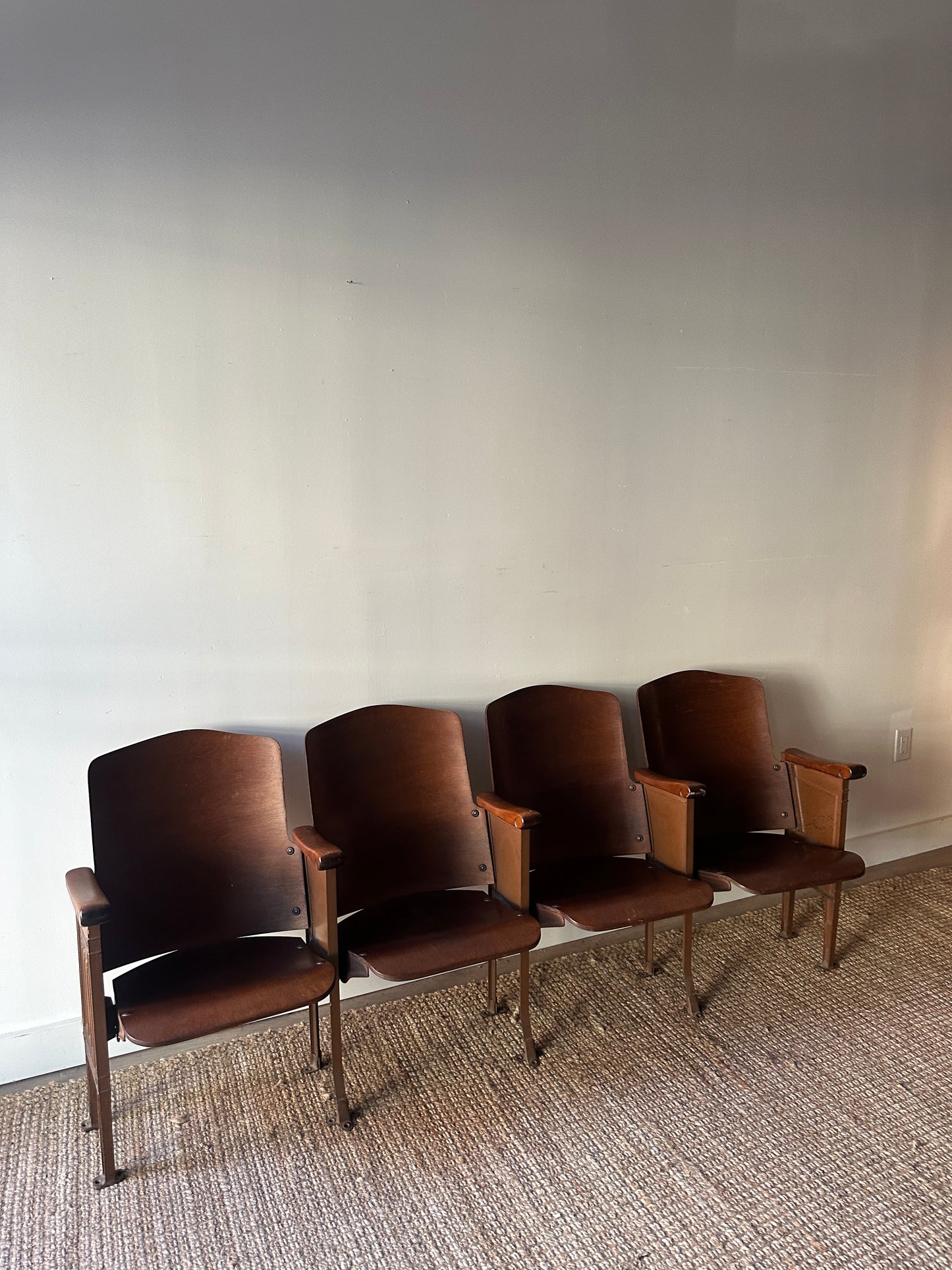 Four seat folding bench from The Strand theater in PA