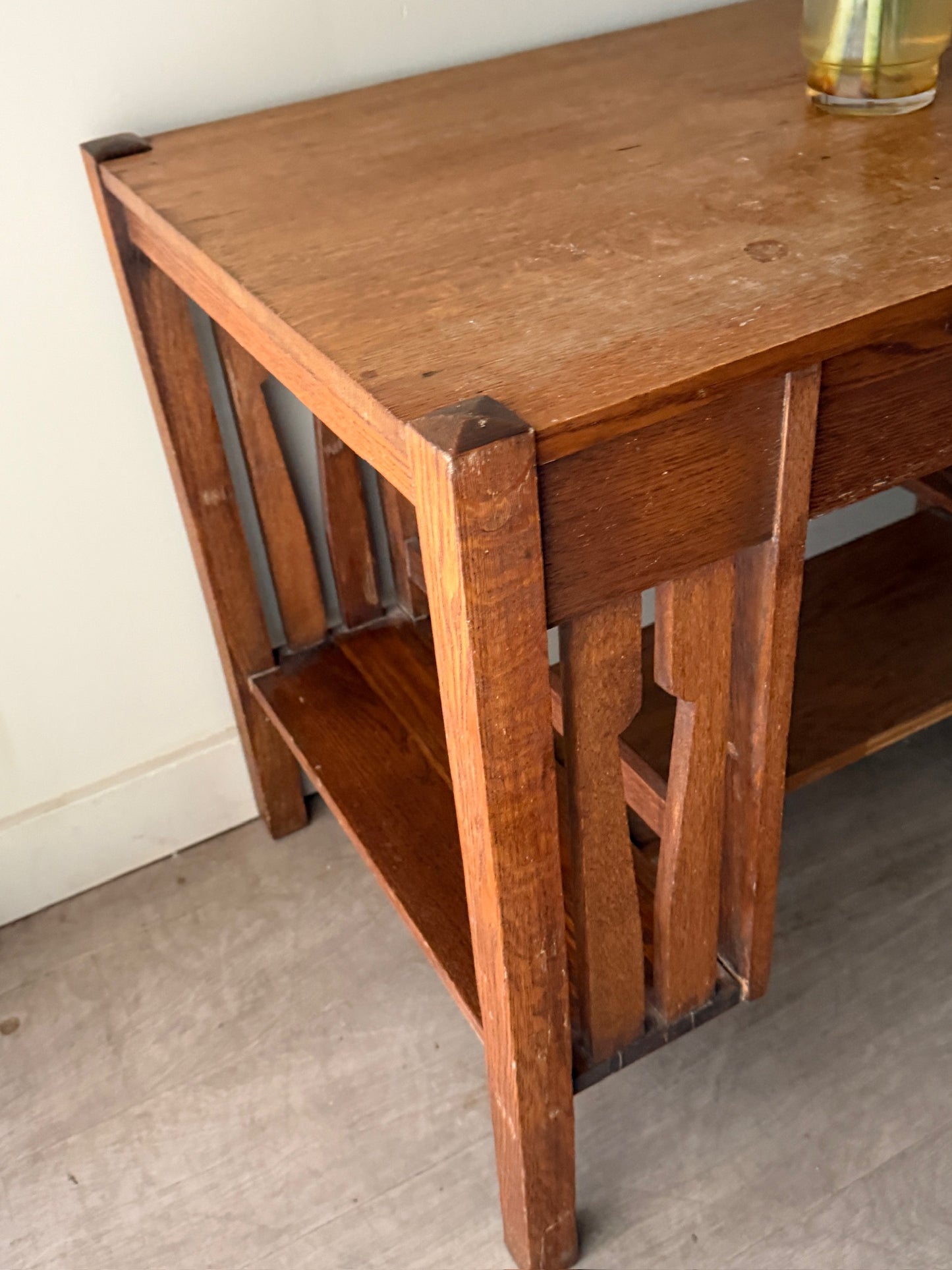 Mission oak library table desk
