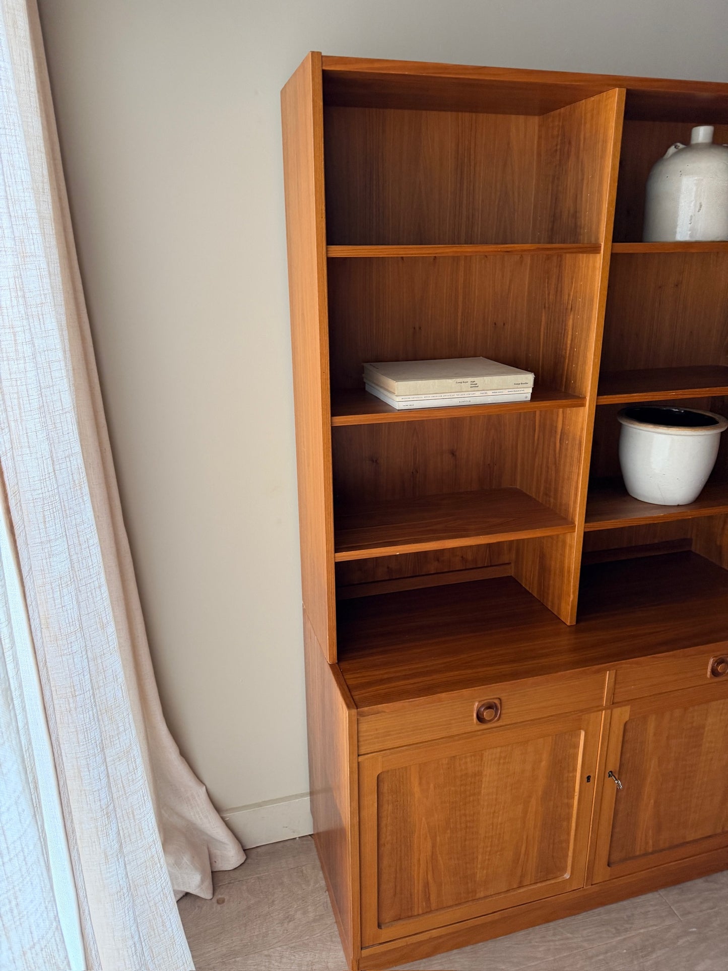 Swedish teak two piece hutch