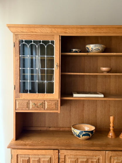 Danish oak two piece sideboard/hutch
