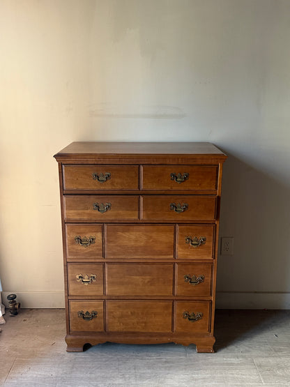 Cherry dresser with brass handles
