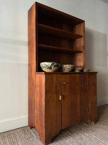 Pine stepback cupboard