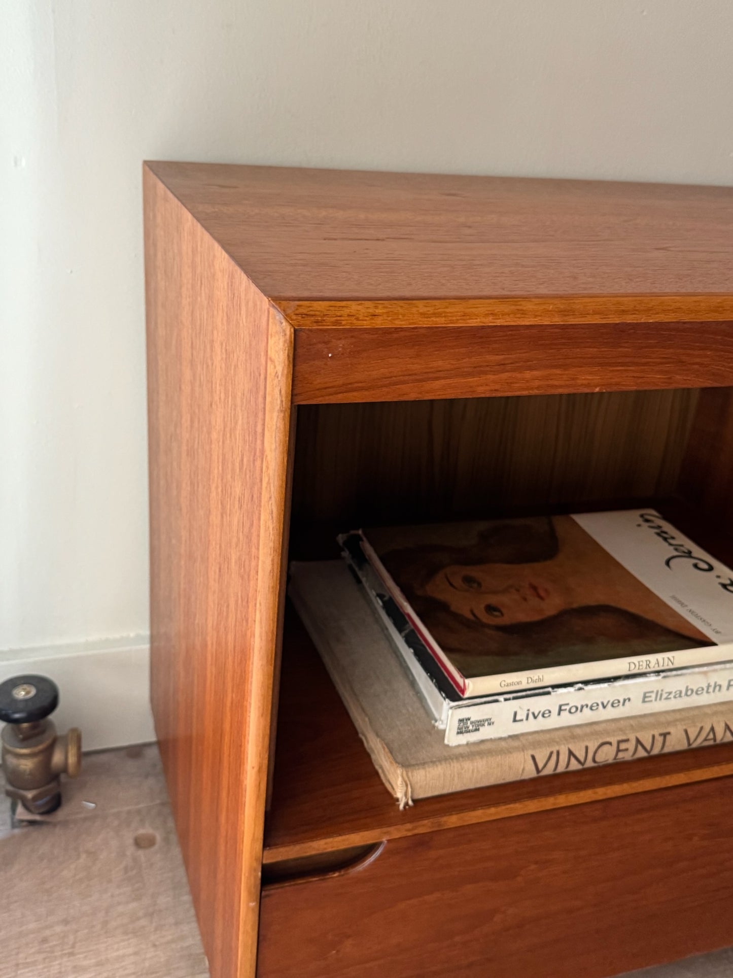 Lane walnut nightstands. Sold as a pair.
