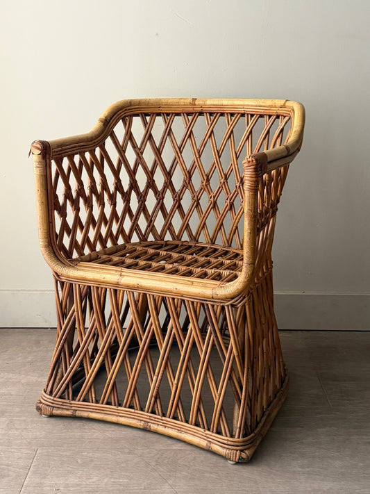 Rattan and pencil reed chair