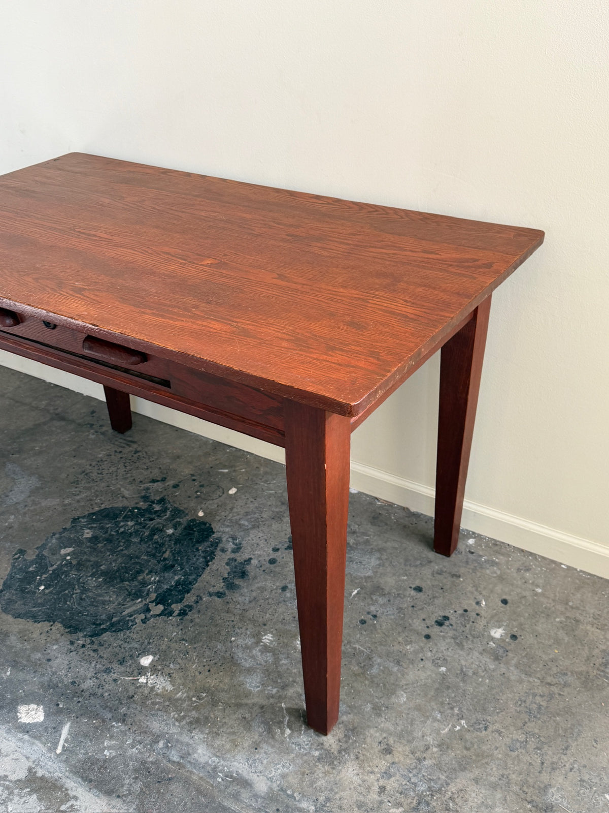 Golden oak library table