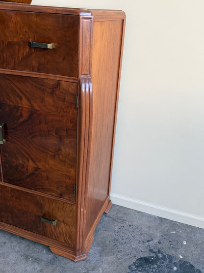 Deco walnut gentleman’s dresser