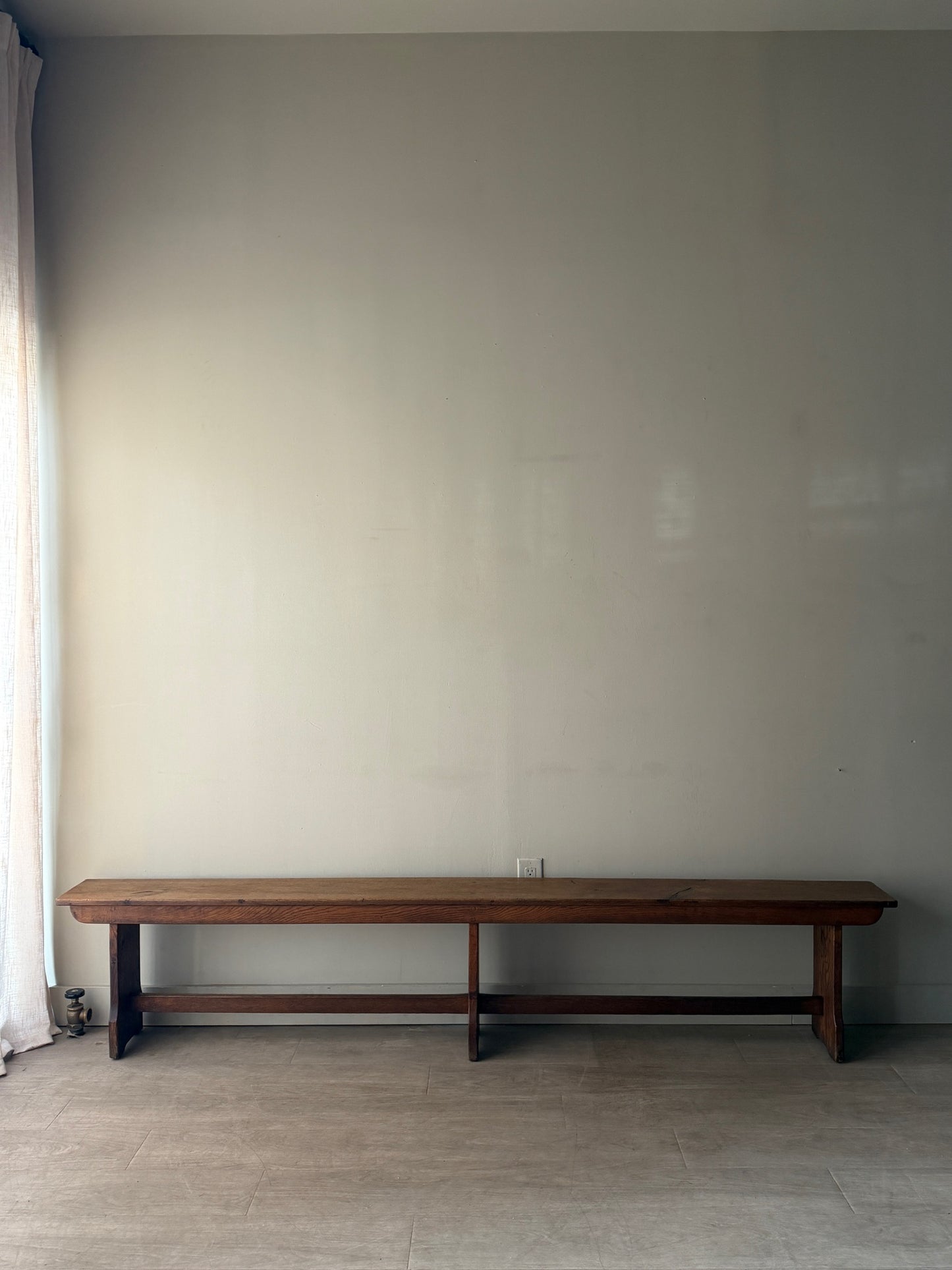 Golden oak benches. Sold individually.