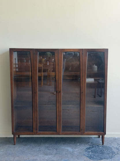 Broyhill walnut display cabinet