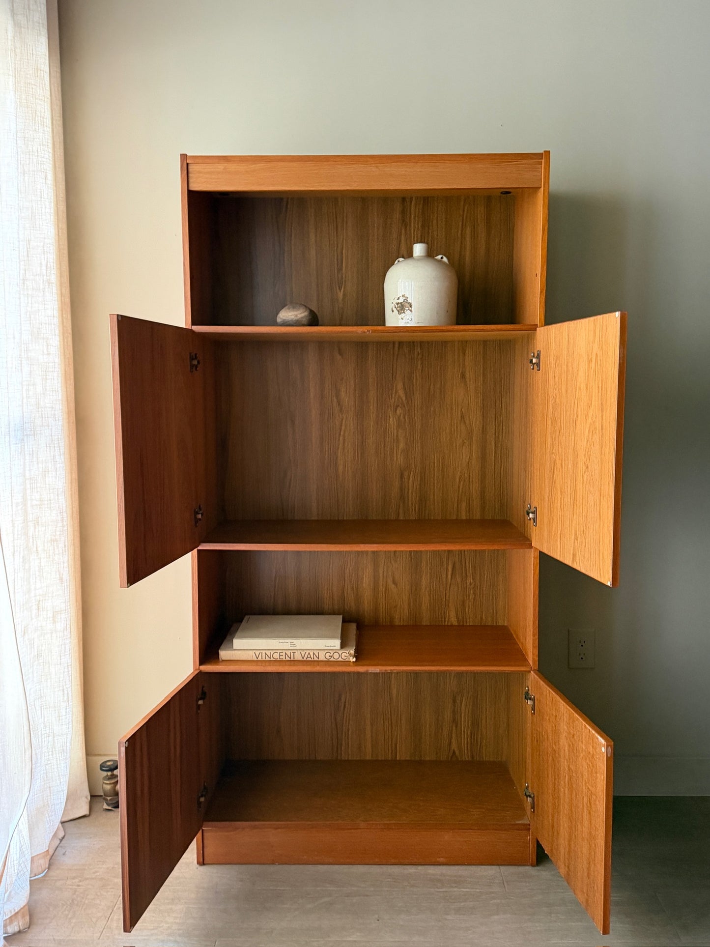 Danish teak bookcase with doors
