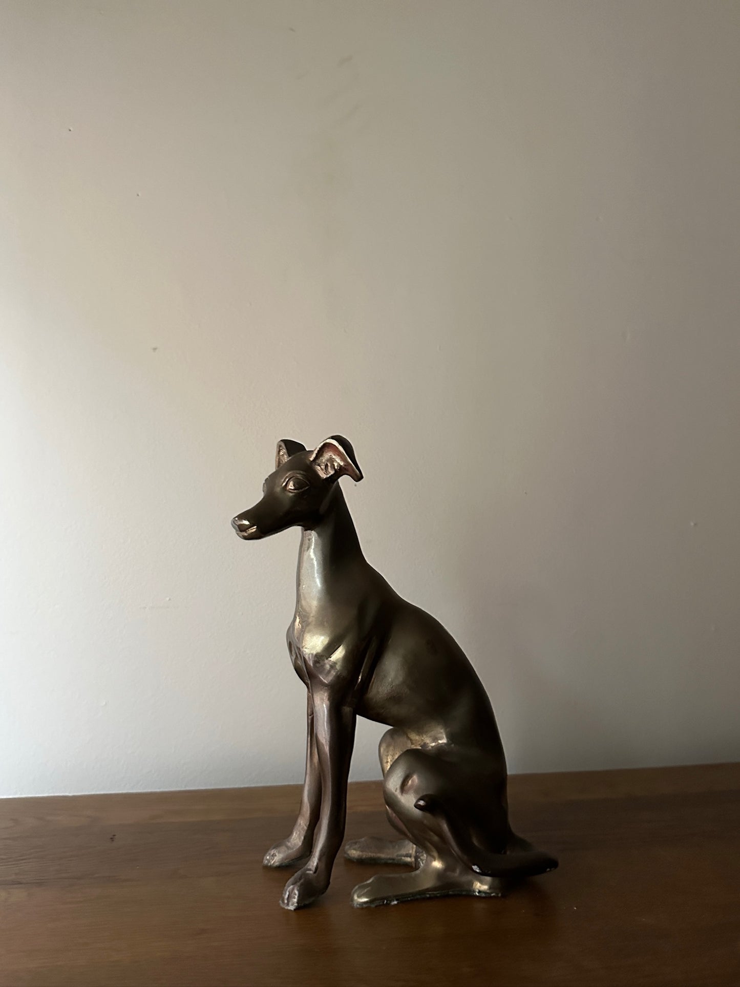 Hollywood Regency Bronze Whippet Sculpture