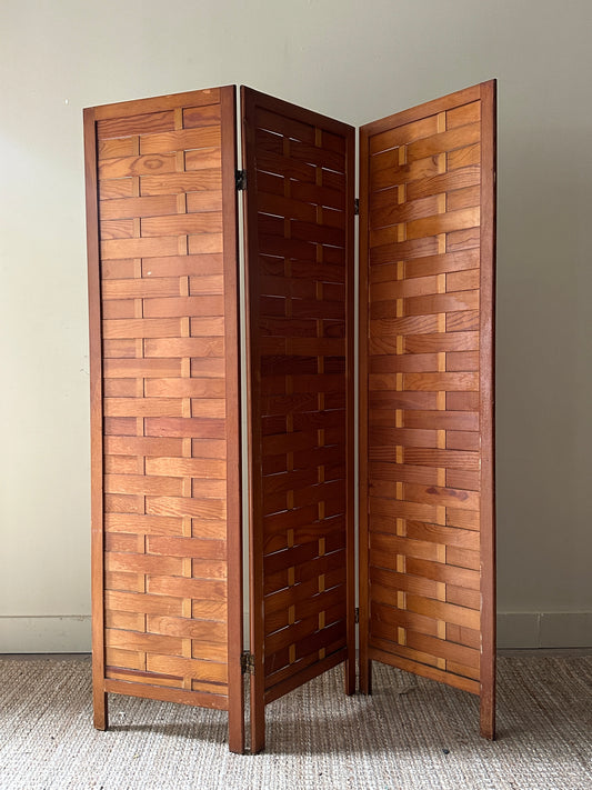 Woven Pine Room Divider