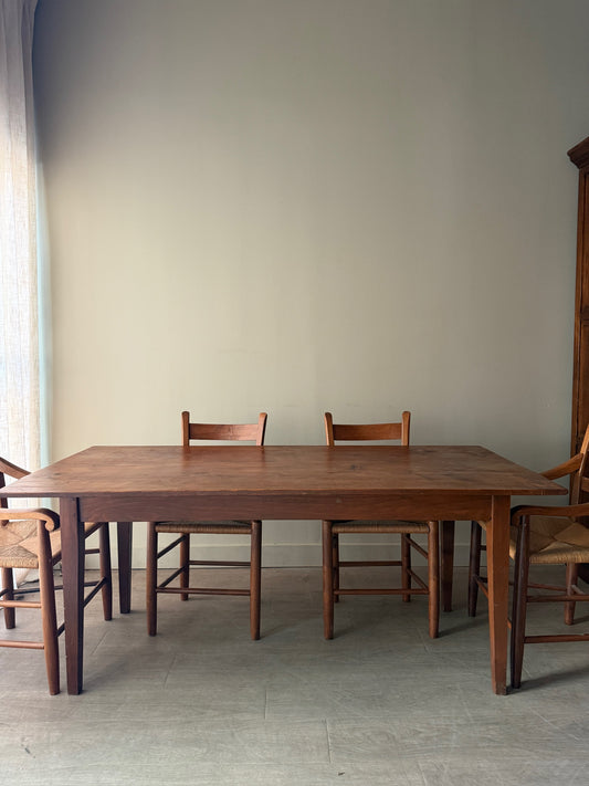 Pine farmhouse dining table