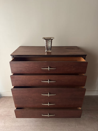 Bassett walnut tallboy dresser