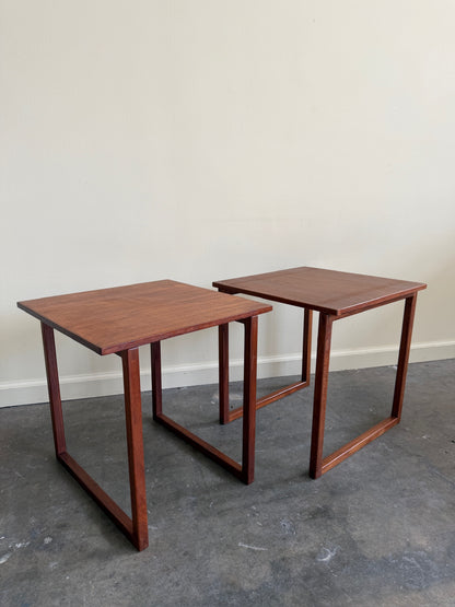 Walnut side tables. Sold individually.
