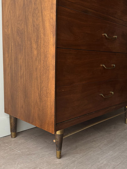 Walnut tallboy dresser
