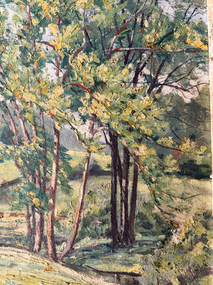 American impressionist landscape. Signed.