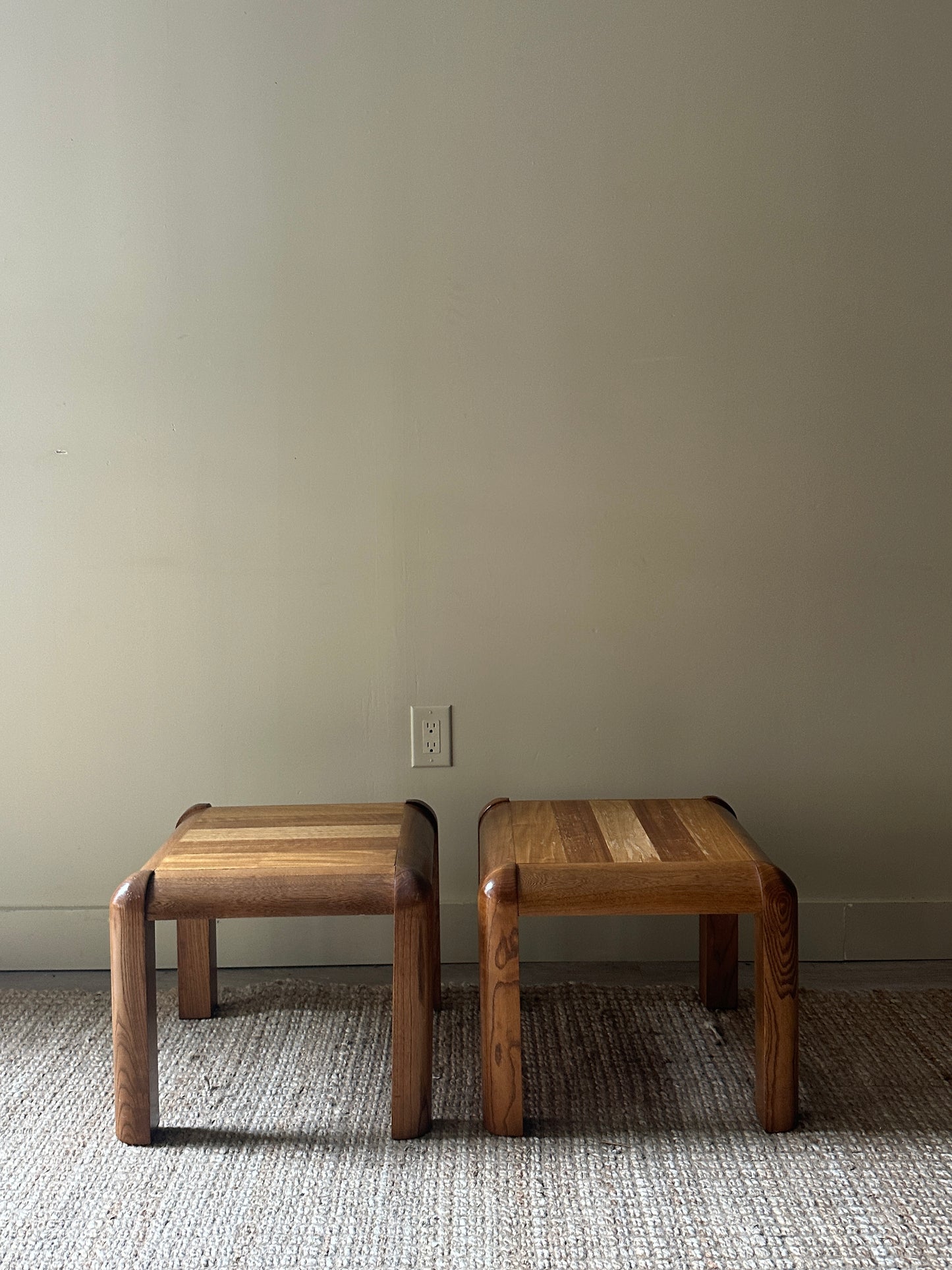 Oak side tables. Sold individually.