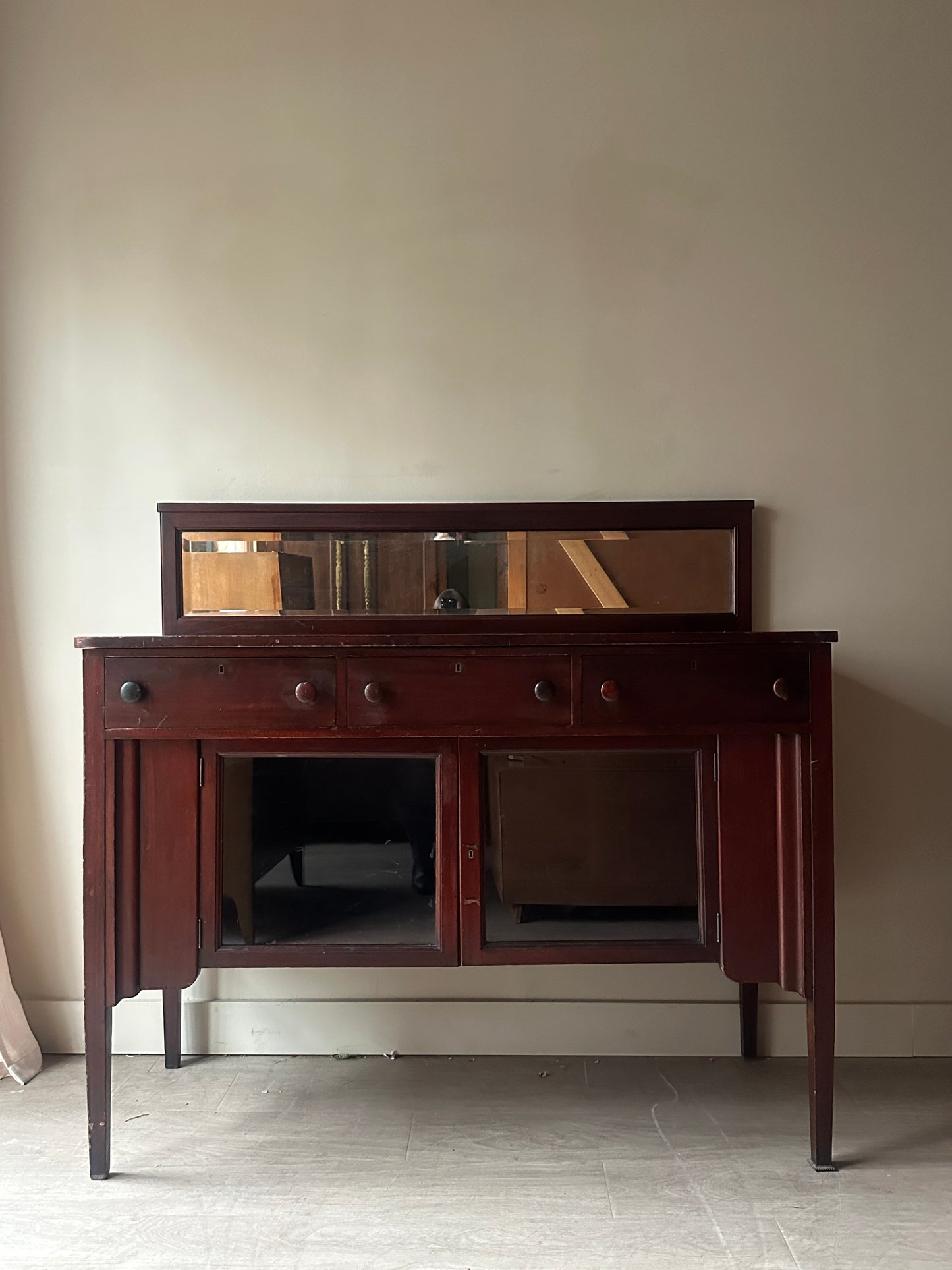 Mahogany server with mirror