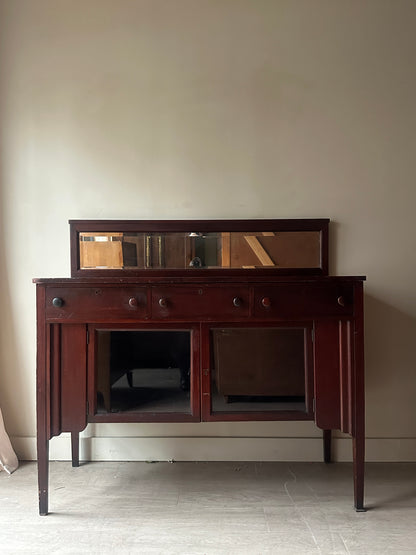 Mahogany server with mirror
