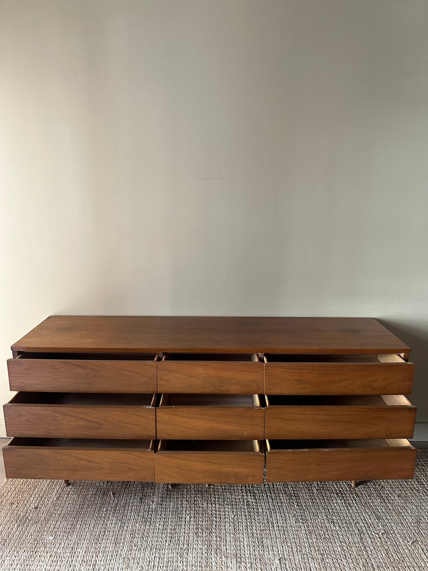 9 drawer walnut dresser