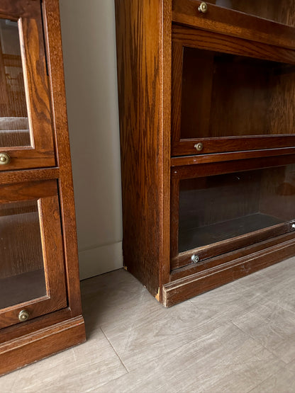 2 oak barrister cases. Sold individually.
