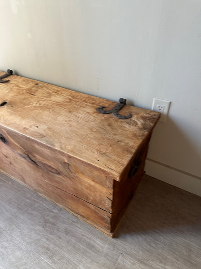 Spanish style chest with wrought iron hardware