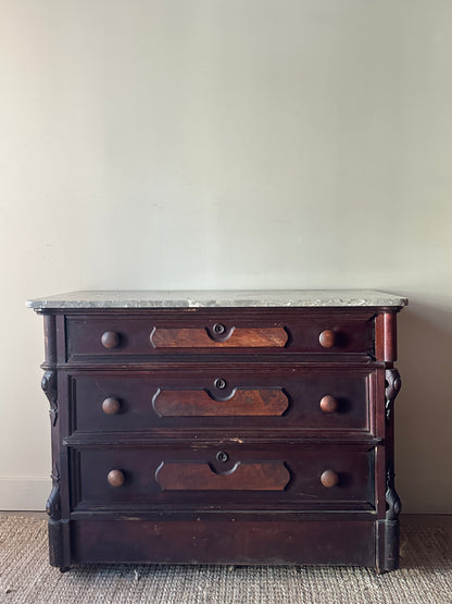 Marble top mahogany dresser