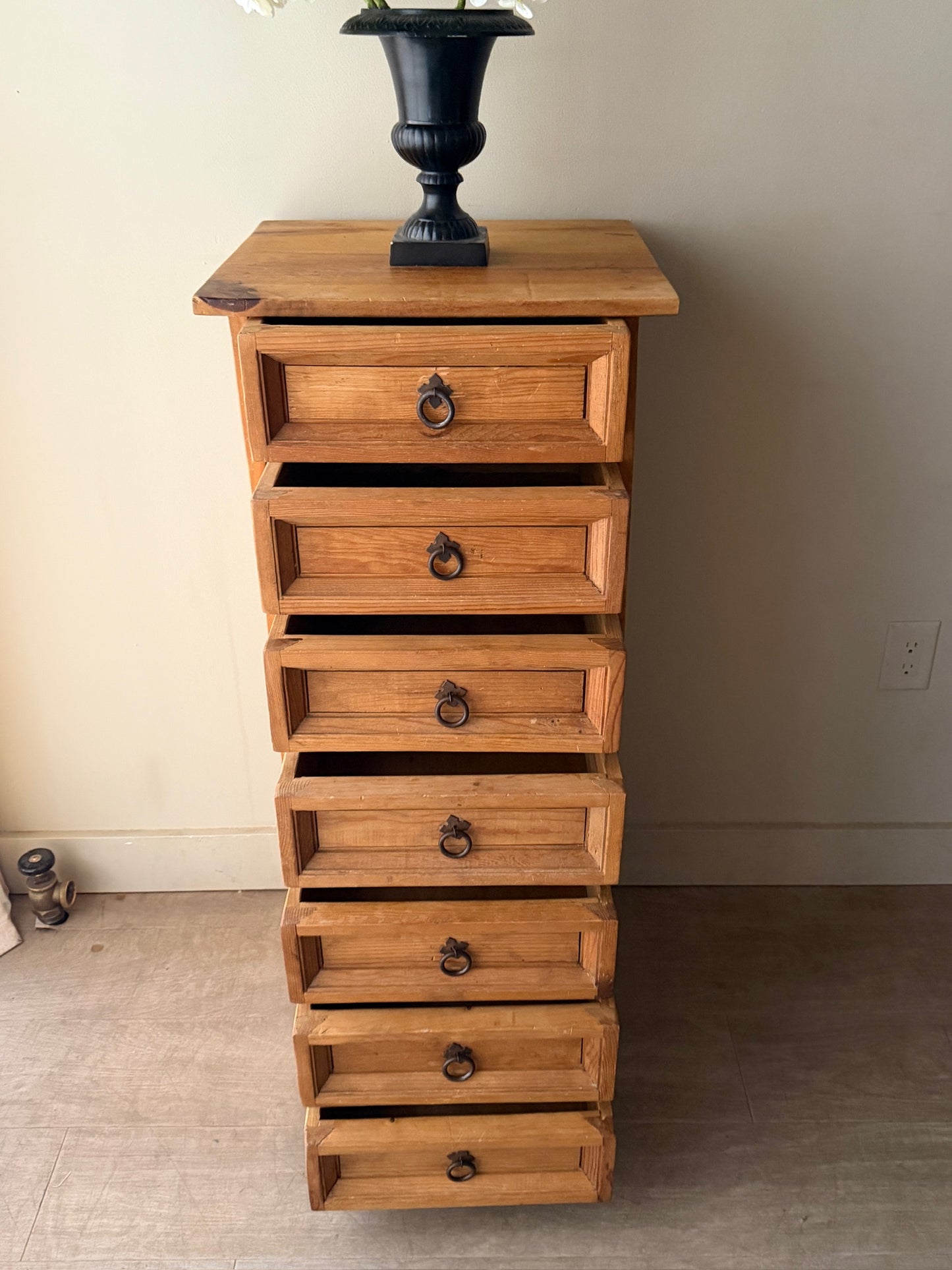 Spanish Colonial waxed pine lingerie chest