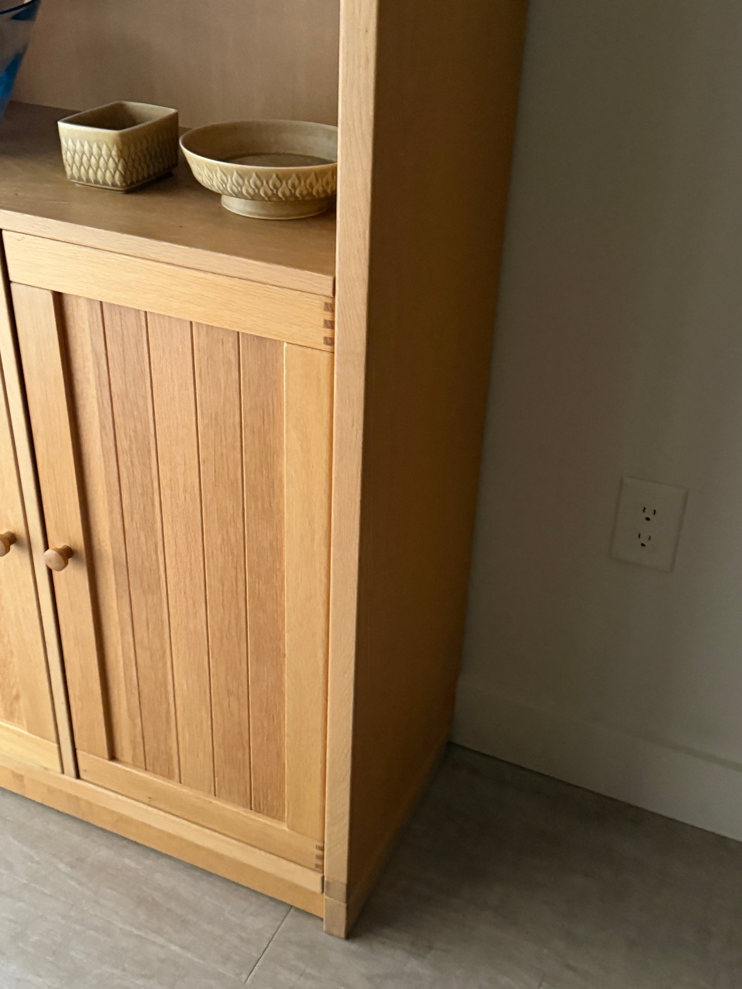 Danish oak bookcase cabinet