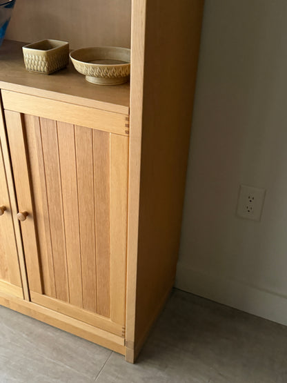 Danish oak bookcase cabinet