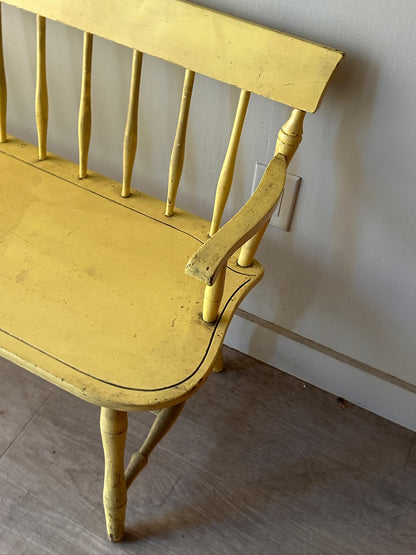 Yellow painted bench
