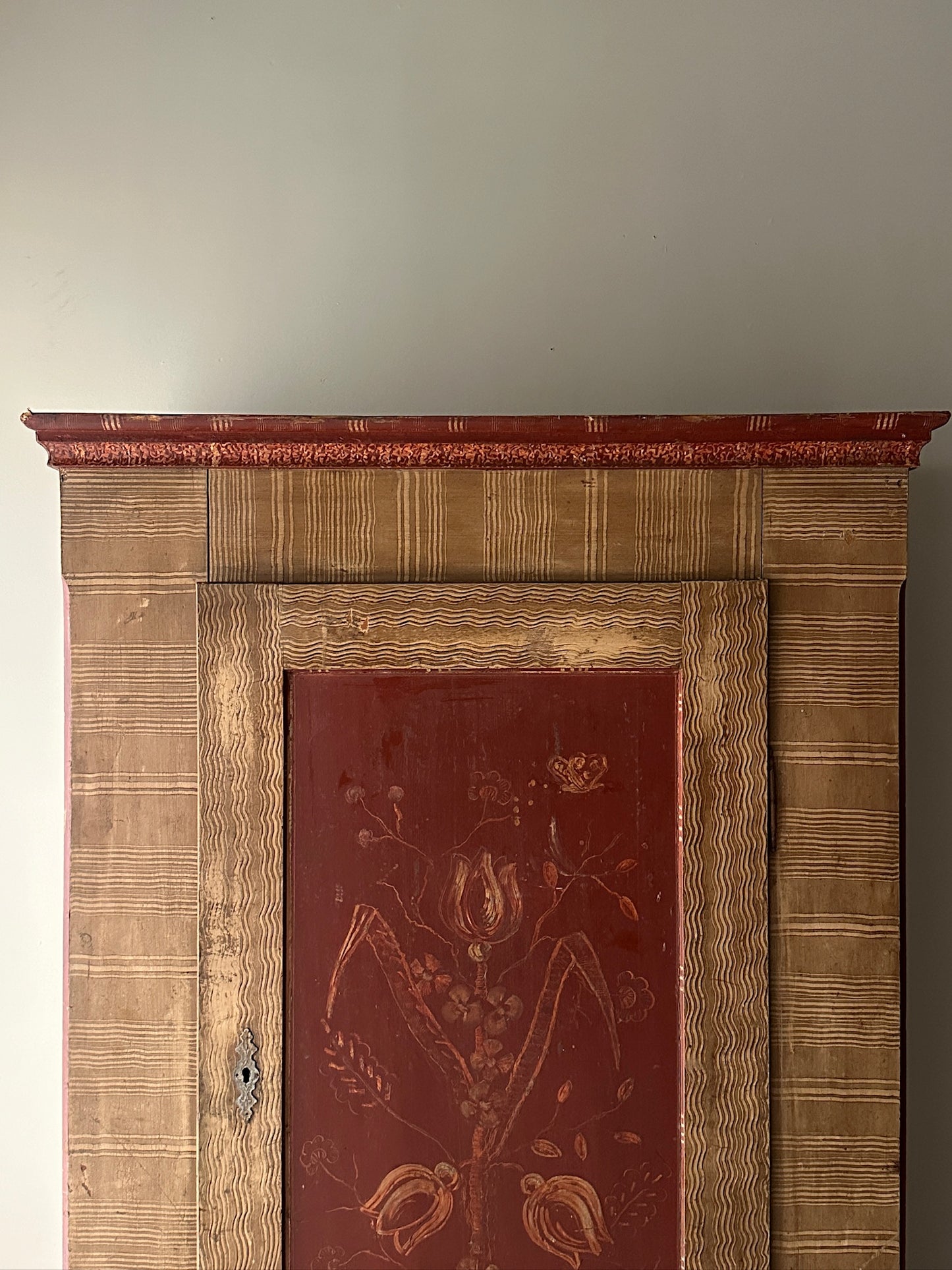 Scandinavian Grain-Painted Pine Armoire