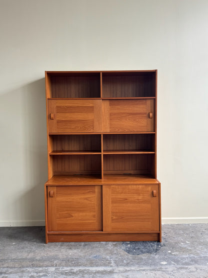 Danish teak two-piece hutch