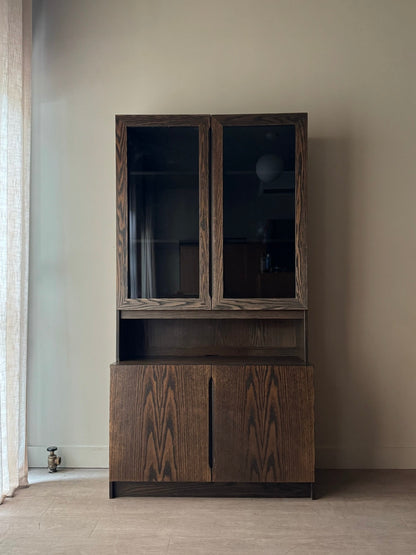 Danish oak display hutch