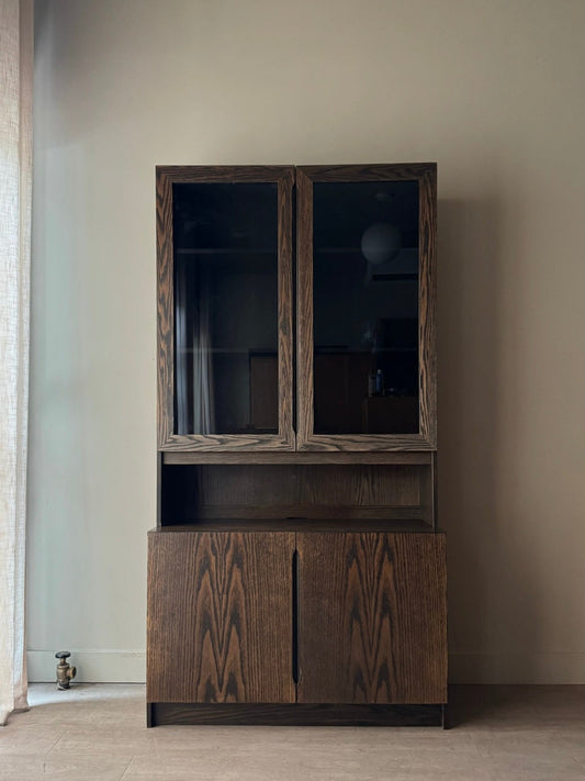 Danish oak display hutch