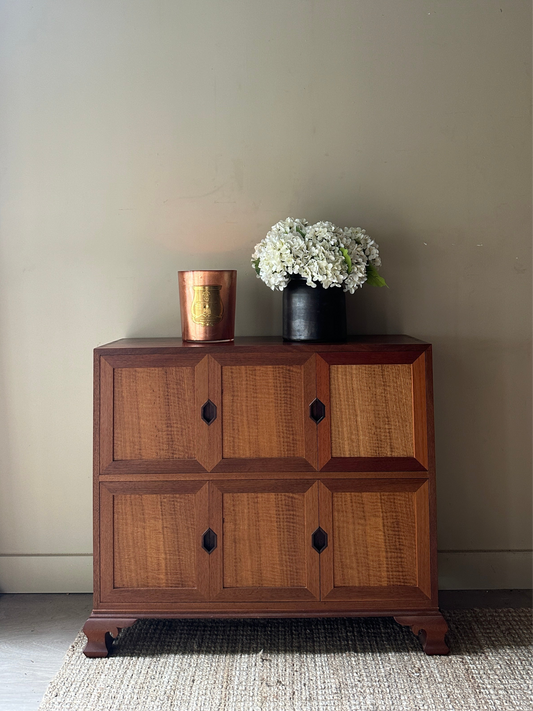 Walnut sliding door cabinet