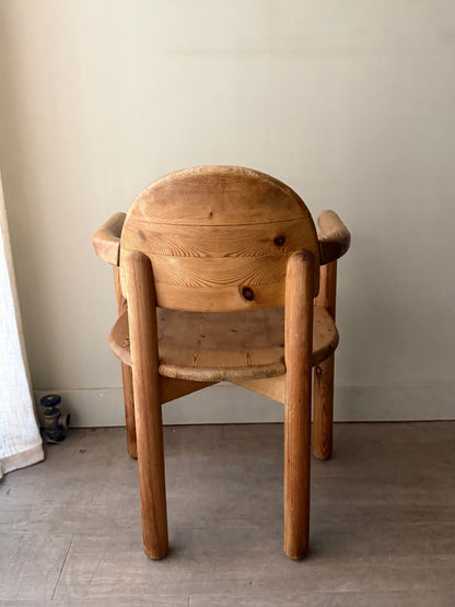 Rainer Daumiller pine dining chair with arms