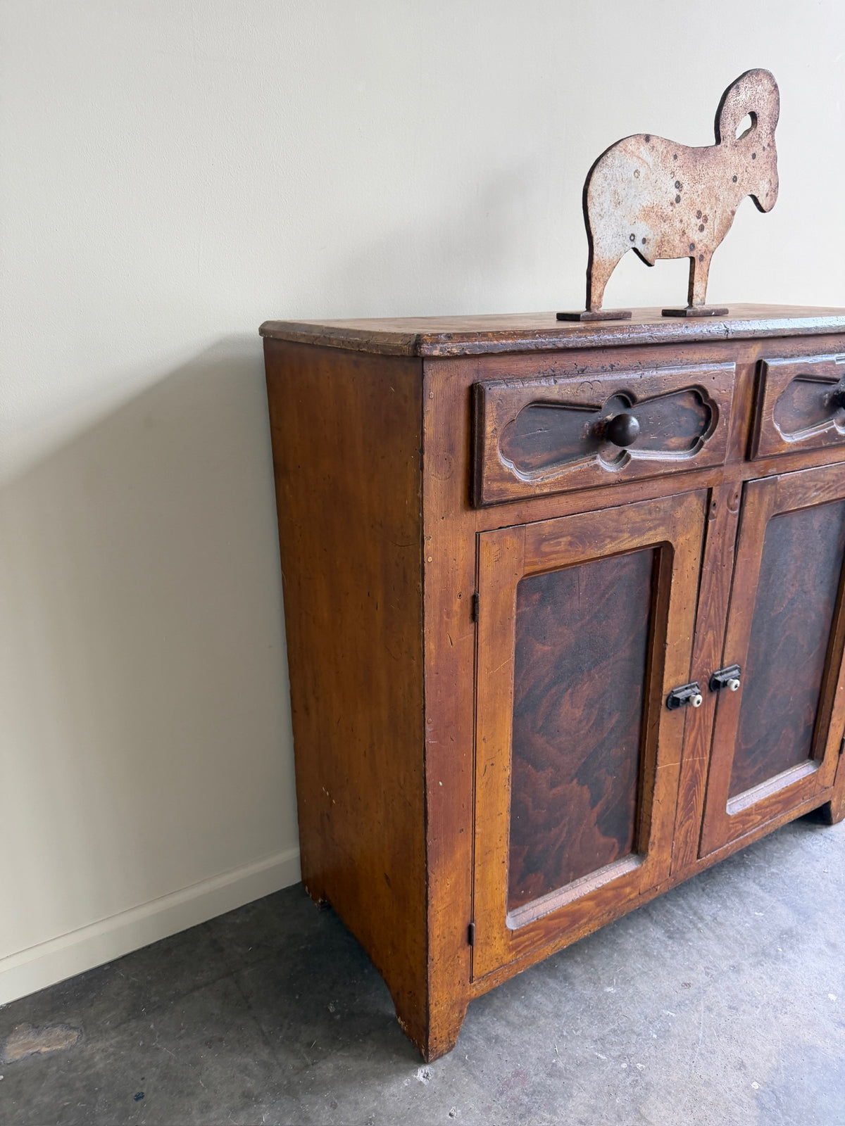 Pennsylvania Federal grain painted jelly cupboard