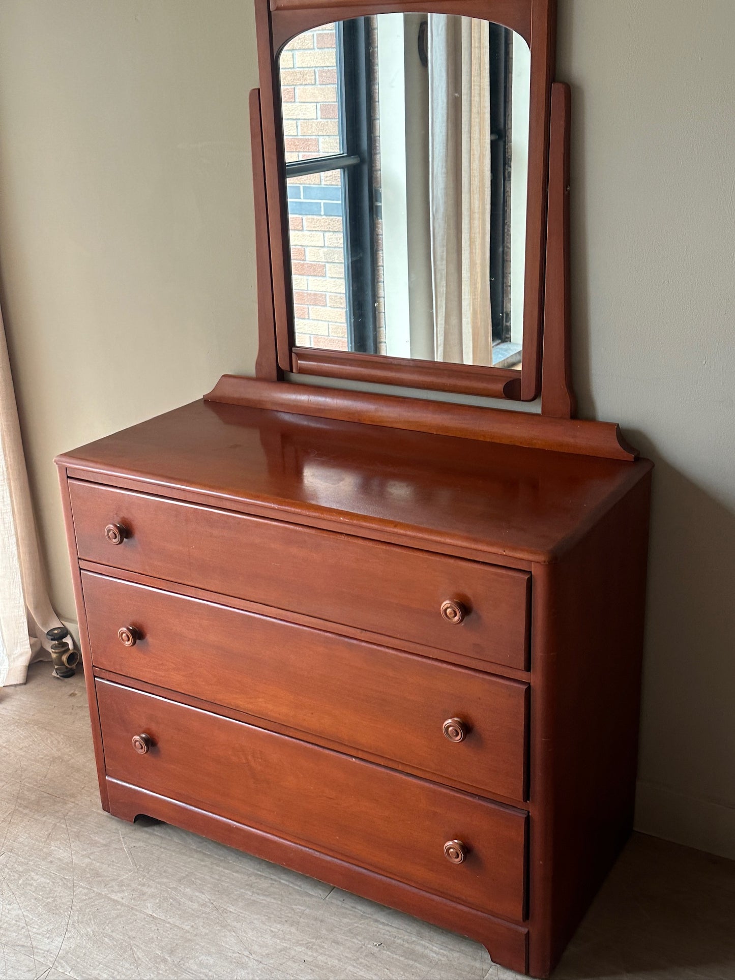 Maple dresser with mirror