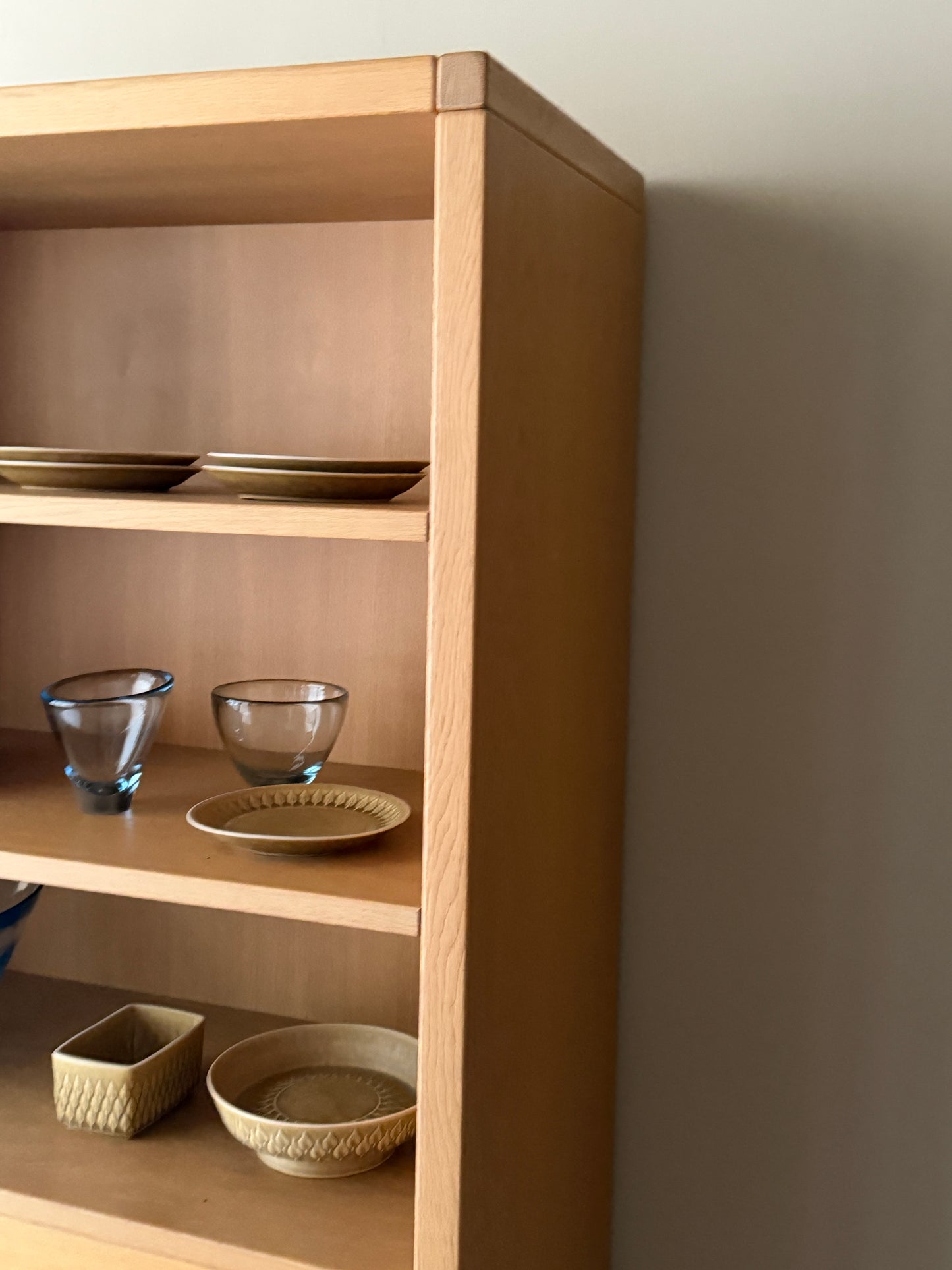 Danish oak bookcase cabinet