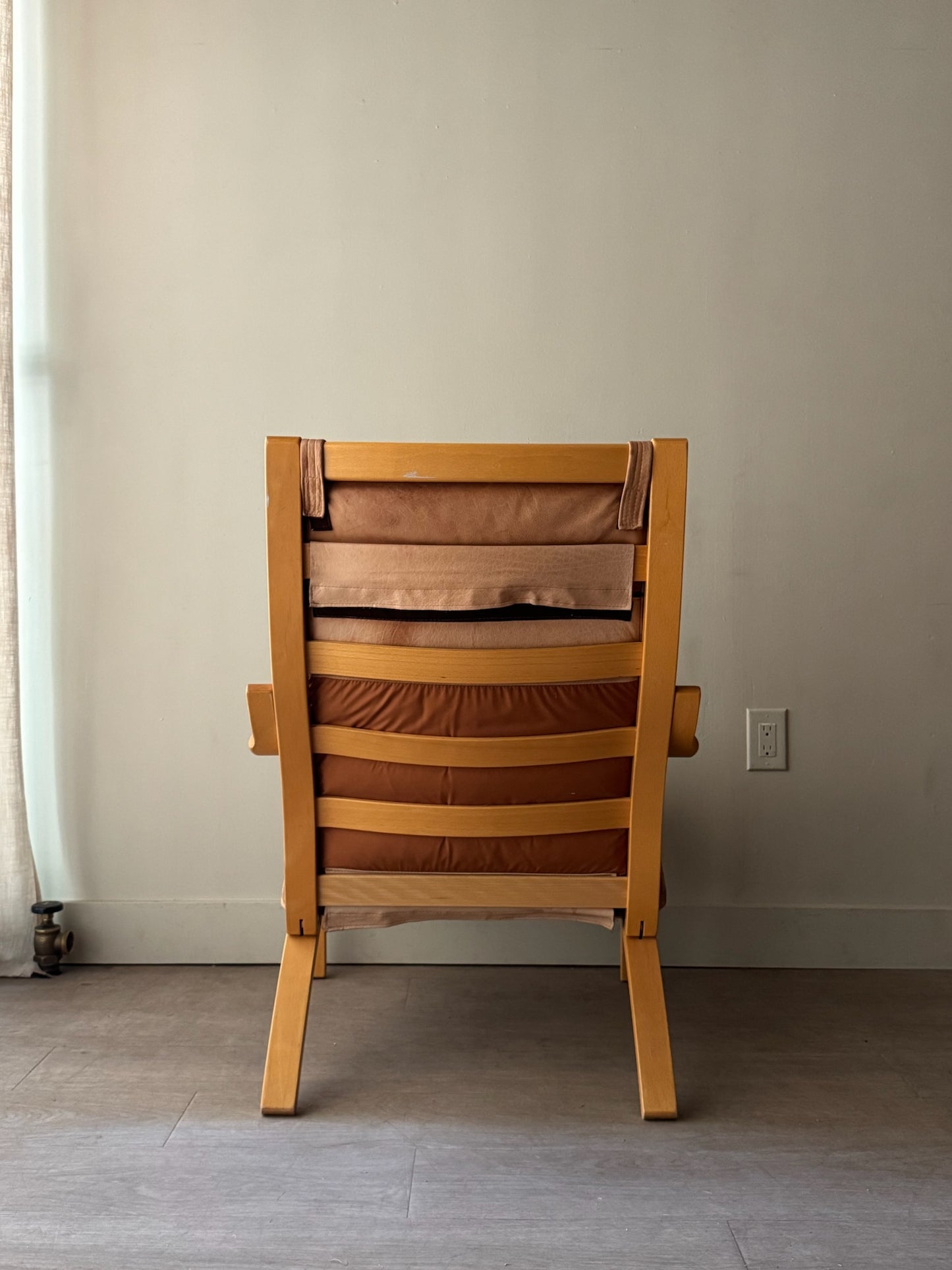 Stouby Danish leather bentwood lounge chair
