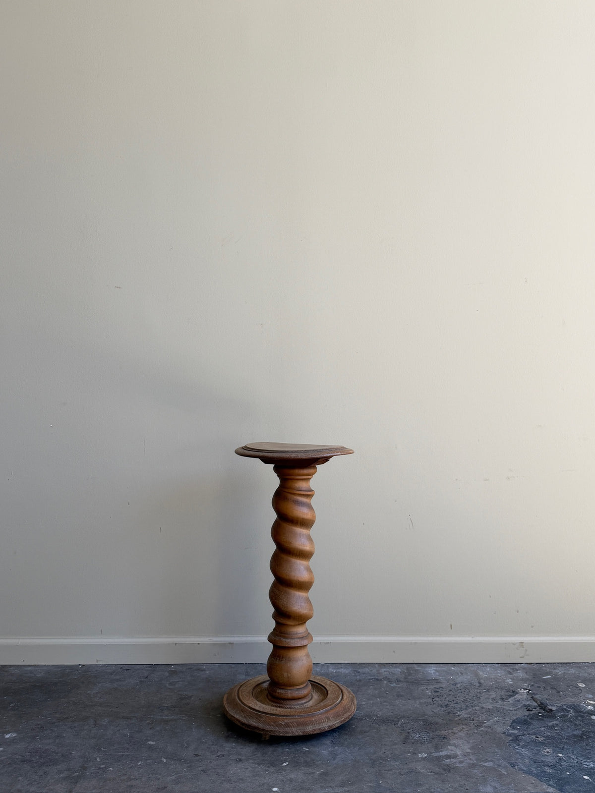 Oak barley twist plant stand