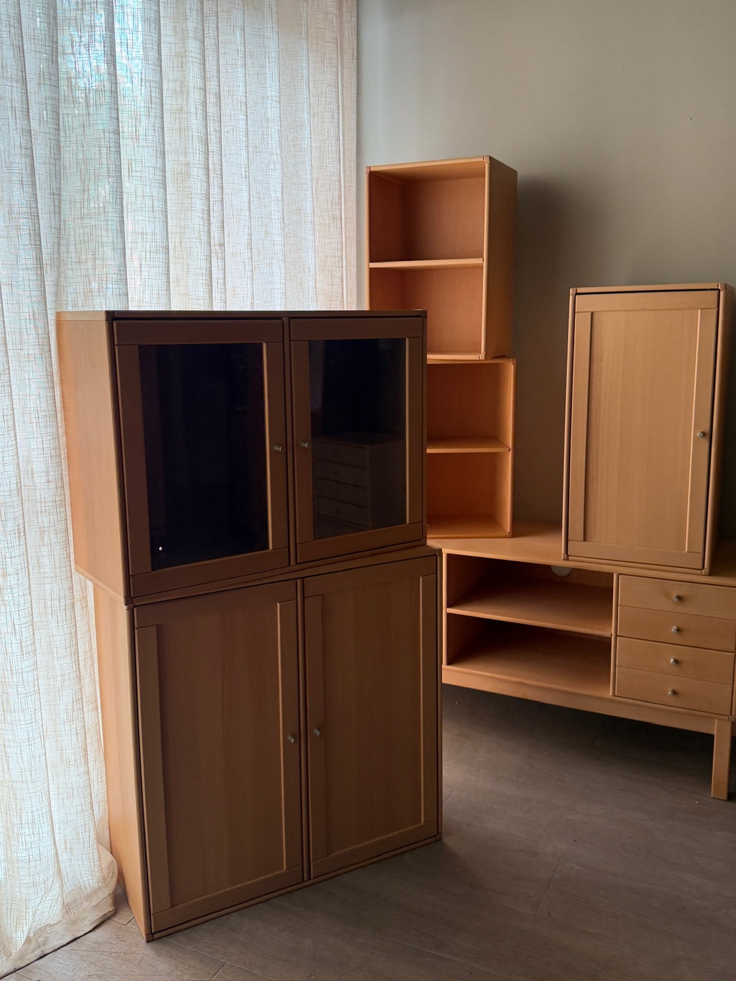 Caso “Rimme” Danish beech 12 piece modular wall unit