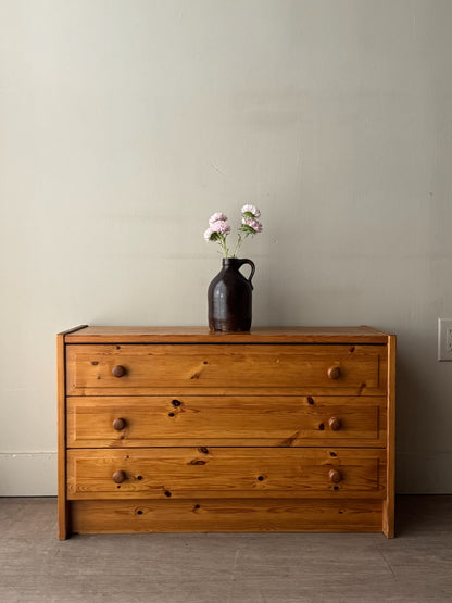 Small Swedish pine 3 drawer dresser