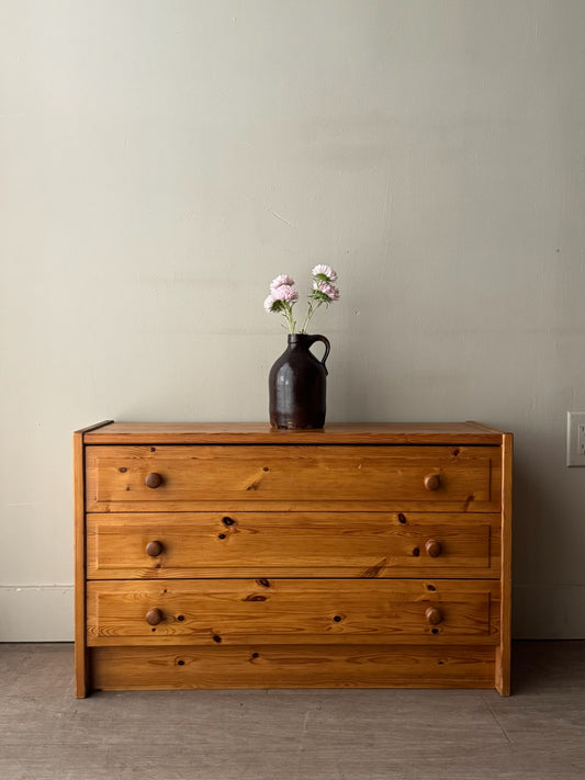 Small Swedish pine 3 drawer dresser